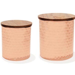 Uncommon James Hammered Copper Canister Set